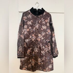 BLU9 Lightweight Brown Floral Quilted Jacket